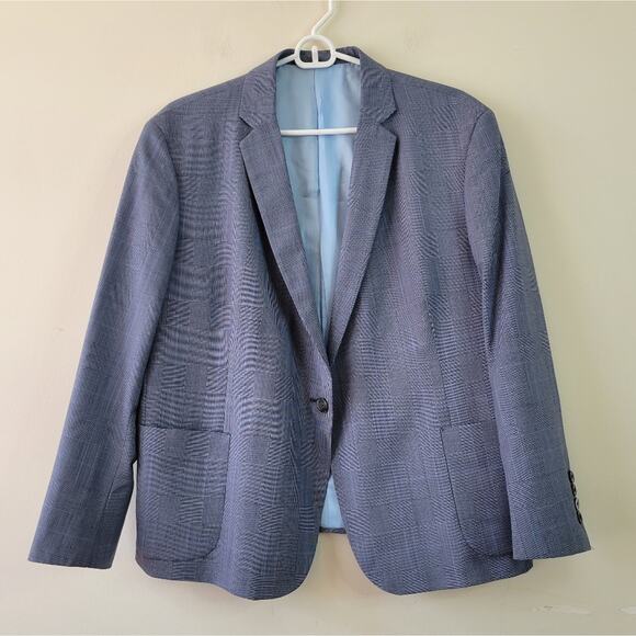 Holland and Sherry London blazer Glen Plaid Wool XLP - Picture 1 of 5